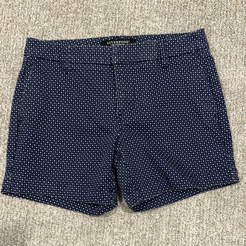 Liverpool Blue High Waist Shorts
